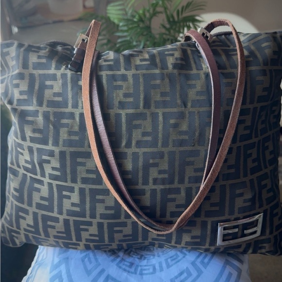 Fendi Black and Brown Monogram Tote
